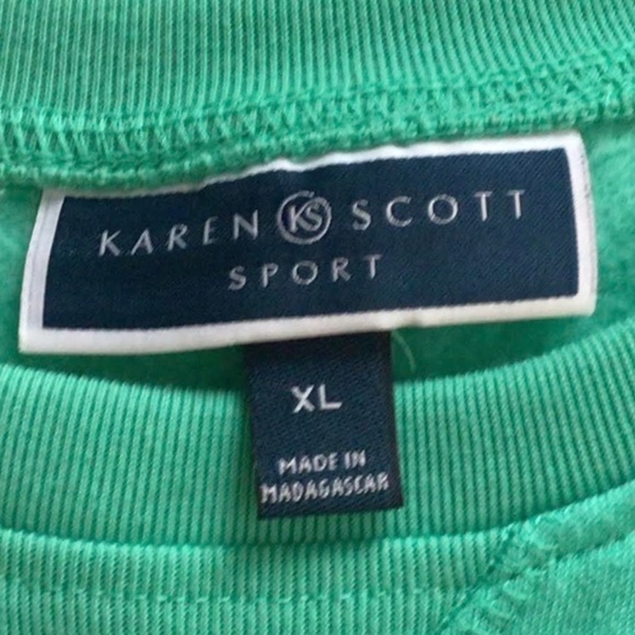 Karen Scott Womens Green Sweatshirt, XL - Picture 2 of 2